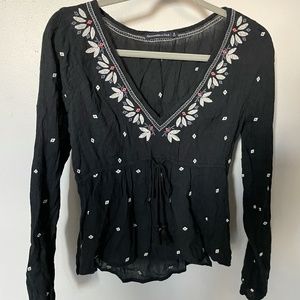 Abercrombie Boho Long Sleeve Shirt w/ Embroidery